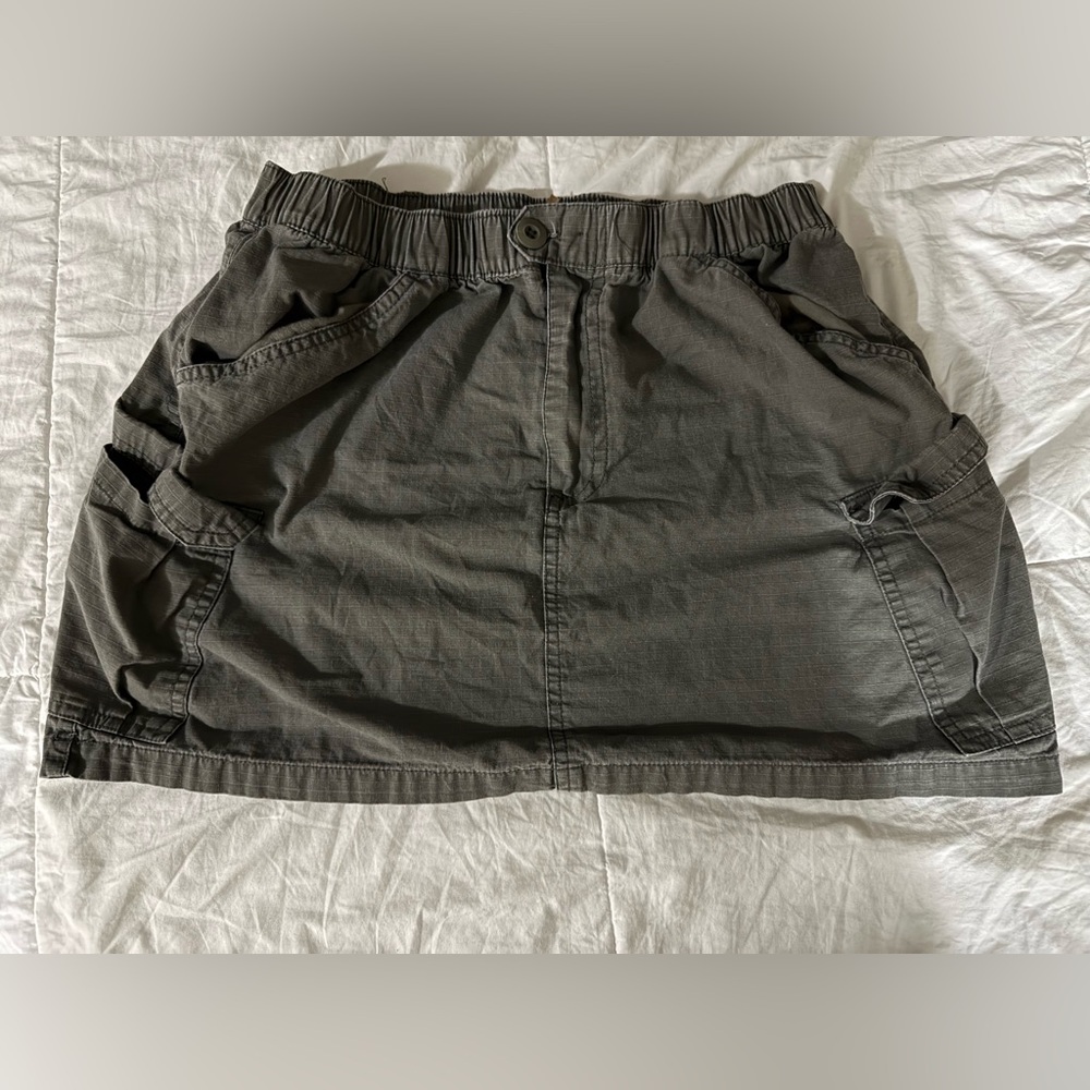 Harlow Olive Green Mini Skirt with Utility Pockets